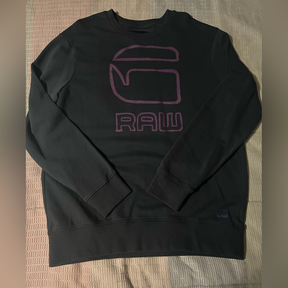 G-Star Men's Dark Green & Purple Crewneck Sweater